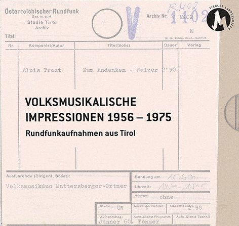 Doppel-CD: Volksmusikalische Impressionen 1956 - 1975